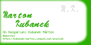 marton kubanek business card